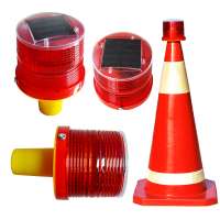 Solar Traffic Cone Strobe Light LED Traffic Solar Warning Light